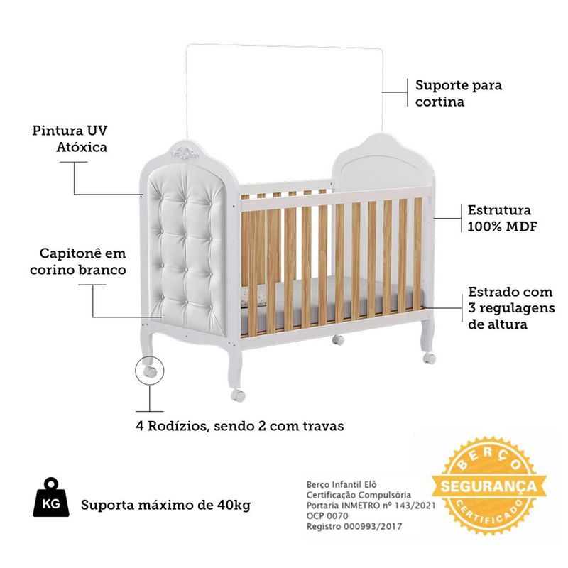 Quarto-de-Bebe-Completo-com-Berco-Mini-Cama-com-capitone-Guarda-Roupa-e-Comoda-100--MDF-Elo-New-Noah-Moveis-Peroba