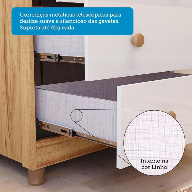 Quarto-de-Bebe-com-Guarda-Roupa-e-Comoda-100--MDF-Elo-New-Noah-Moveis-Peroba