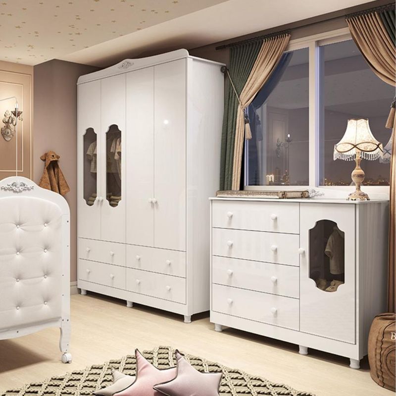 Quarto-de-Bebe-com-Guarda-Roupa-e-Comoda-100--MDF-Elo-New-Noah-Moveis-Peroba