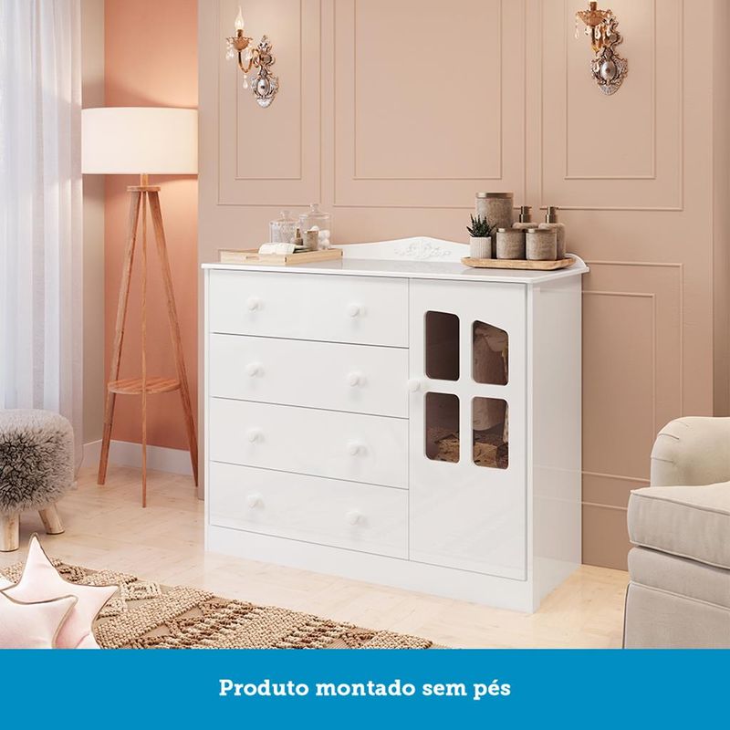 Quarto-de-Bebe-Completo-com-Berco-Mini-Cama--e-Comoda-100--MDF-com-Janela-Elo-New-Moveis-Peroba