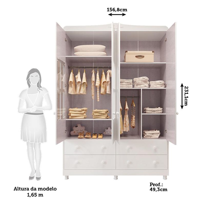 Quarto-de-Bebe-Completo-com-Berco-Mini-Cama-com-Capitone-e-Guarda-Roupa-100--MDF-com-Janela-Elo-New-Moveis-Peroba