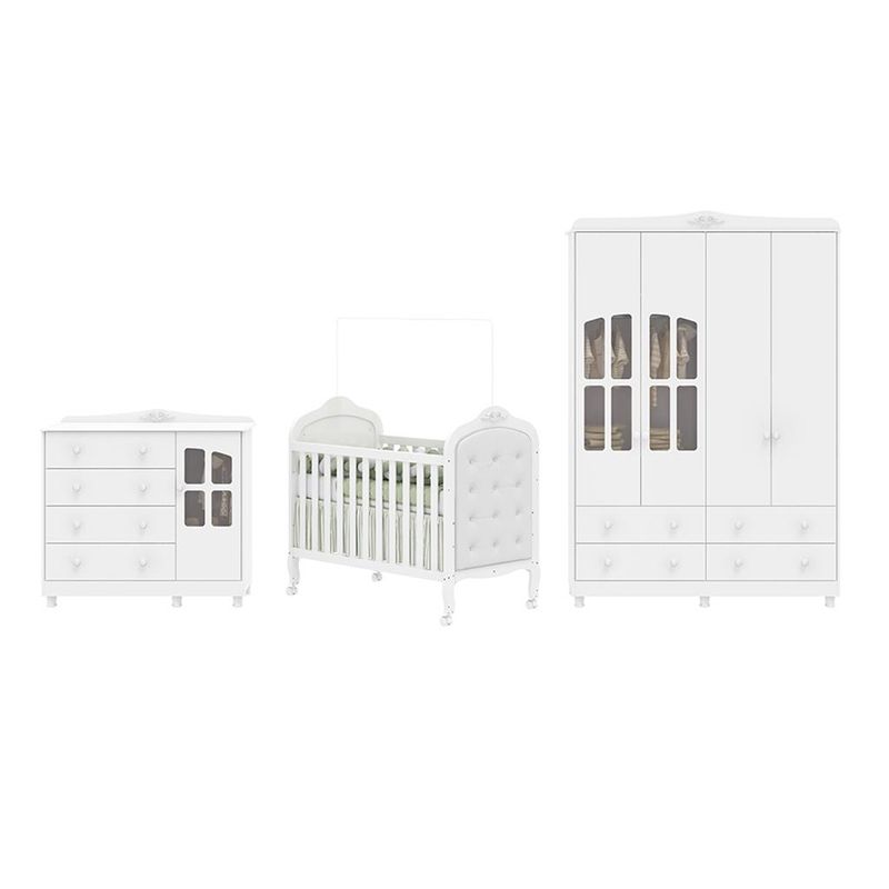 Quarto-de-Bebe-Completo-com-Berco-Mini-Cama-com-Capitone-Guarda-Roupa-e-Comoda-MDF-com-Janela-Elo-New-Moveis-Peroba