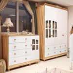 Quarto-Infantil-com-Guarda-Roupa-e-Comoda-com-Janelas-100--MDF-Elo-New-Moveis-Peroba