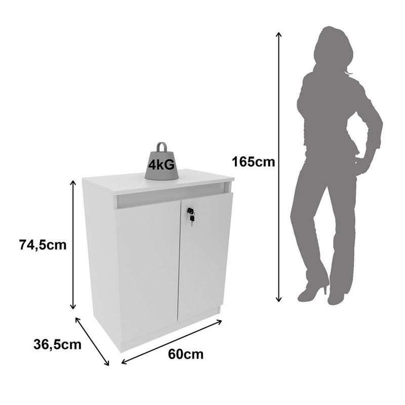 Balcao-Para-Escritorio-2-Portas-Com-Chave-ME4149-Tecno-Mobili