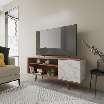 Rack para TV até 42 Polegadas 1 Porta com Pés Palito R1486 Tecno Mobili