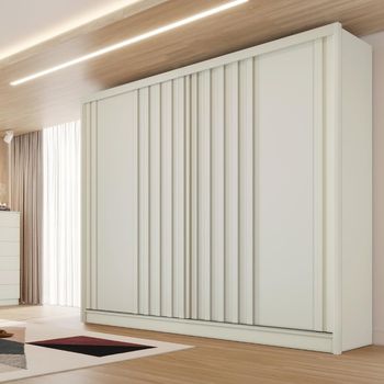 Guarda Roupa Casal Ripado 2 Portas de Correr Em MDF Galati Made Marcs