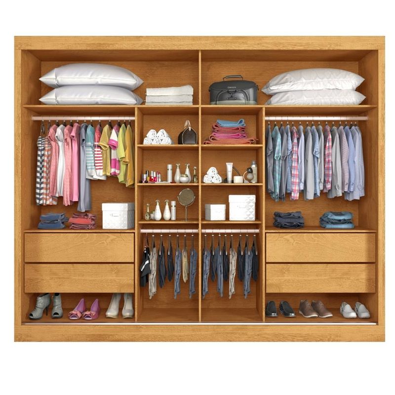 Guarda Roupa Casal Ripado 2 Portas de Correr 100% MDF Atlanta Made Marcs
