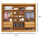 Guarda Roupa Casal Ripado 2 Portas de Correr 100% MDF Atlanta Made Marcs