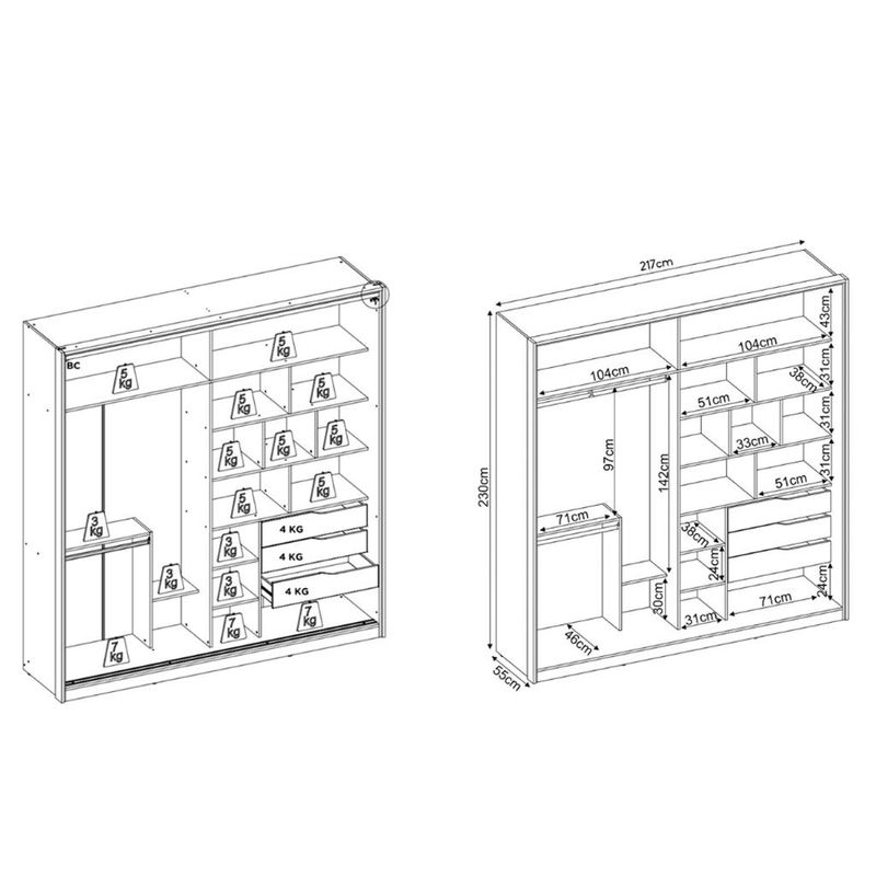 Guarda-Roupa-Solteiro-2-Portas-de-Correr-Flex-Belga-II-Demartez
