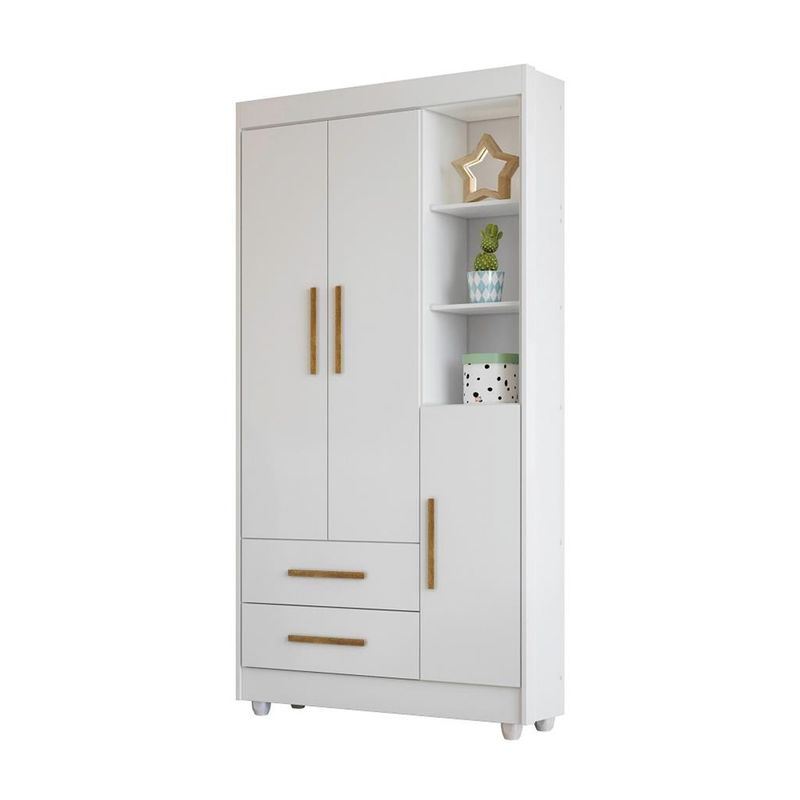 Guarda-Roupa-Infantil-3-Portas-2-Gavetas-Flex-Flocos-Tigus-Baby