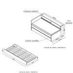 Bicama-Infantil-Solteiro-com-Modulo-Lateral-Alecrim-Movelbras-