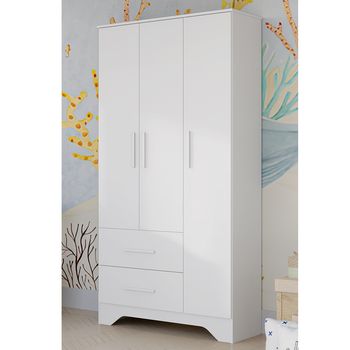 Guarda Roupa Infantil 3 Portas 2 Gavetas MDF Bên Plus Móveis Peroba
