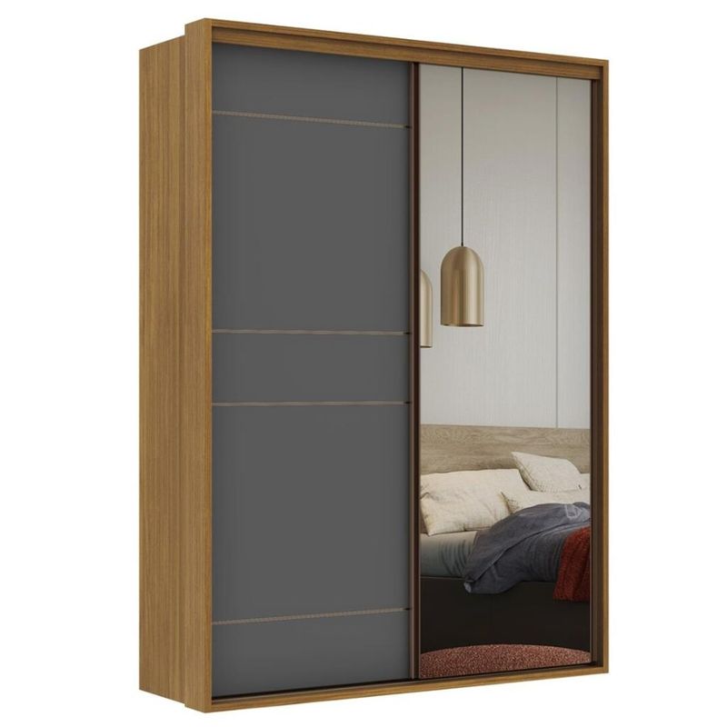 Guarda-Roupa-Casal-com-Espelho-2-Portas-de-Correr-100--MDF-Qualita-Belmax