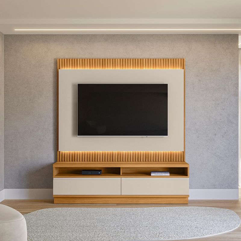 Rack-com-Painel-para-TV-de-ate-70-Polegadas-2-Gavetas-Sao-Paulo-Linea-Brasil-