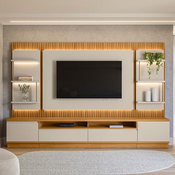 Estante Home Ripada para TV até 70 Polegadas com LED 2 Portas 2 Gavetas São Paulo Linea Brasil