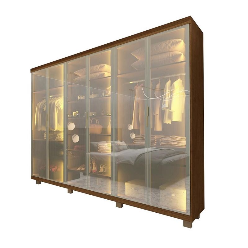 Guarda-Roupa-Casal-com-Vidro-Reflecta-LED-e-Pes-6-Portas-100--MDF-Imperatriz-Gelius