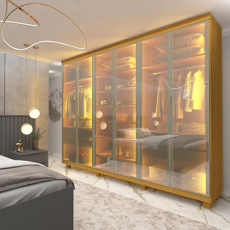 Guarda-Roupa-Casal-com-Vidro-Reflecta-LED-e-Pes-6-Portas-100--MDF-Imperatriz-Gelius