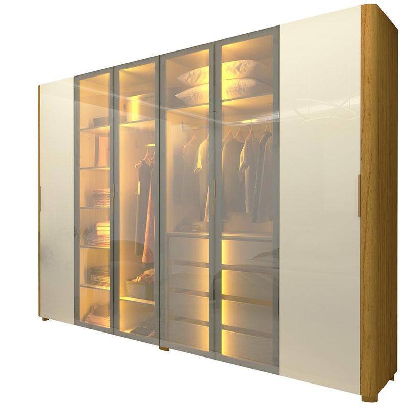 Guarda-Roupa-Casal-com-Vidro-Reflecta-LED-e-Pes-6-Portas-100--MDF-Innova-Gelius