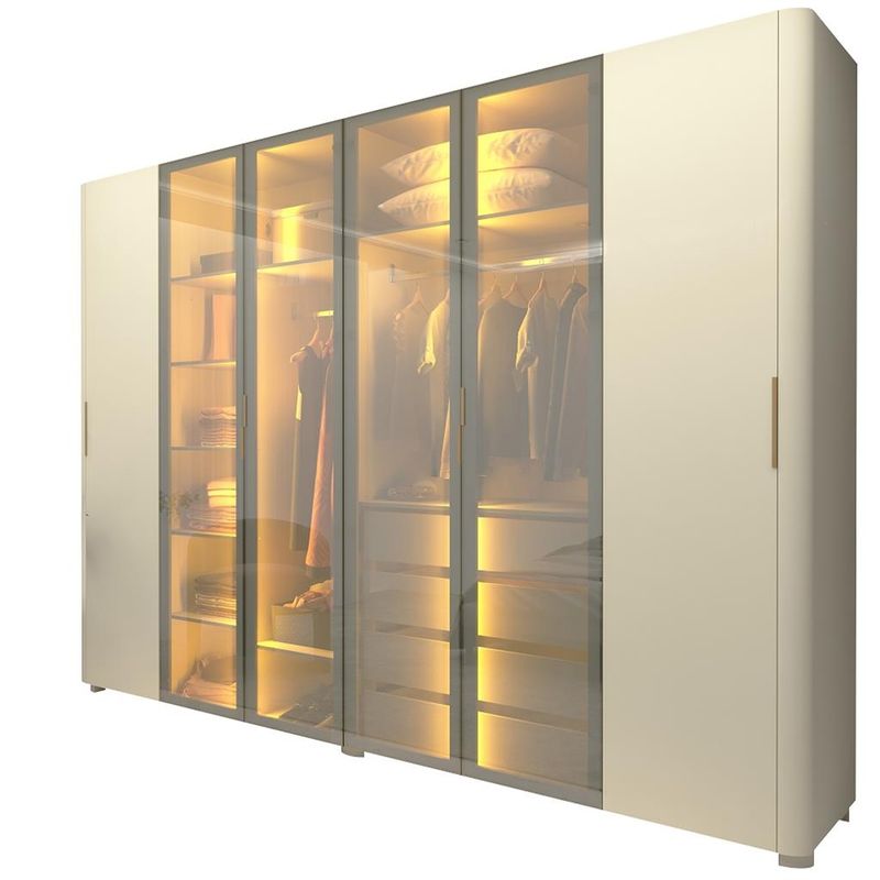 Guarda-Roupa-Casal-com-Vidro-Reflecta-LED-e-Pes-6-Portas-100--MDF-Innova-Gelius