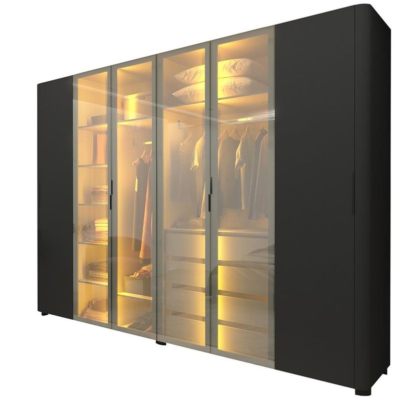 Guarda-Roupa-Casal-com-Vidro-Reflecta-LED-e-Pes-6-Portas-100--MDF-Innova-Gelius