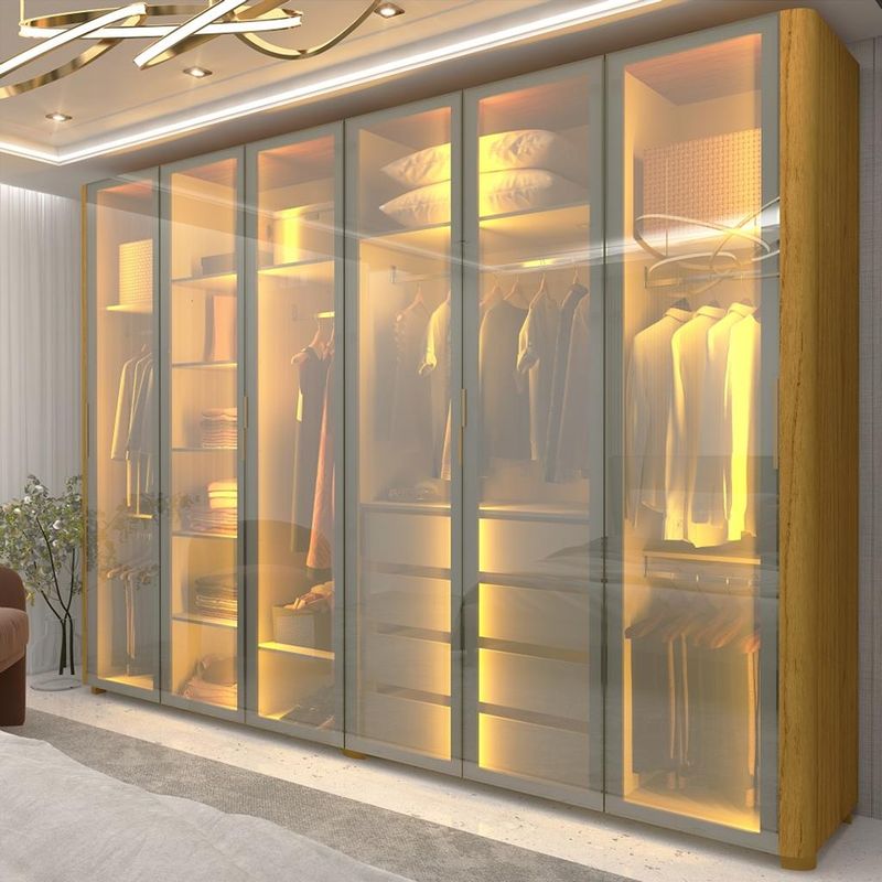 Guarda-Roupa-Casal-com-Vidro-Reflecta-LED-e-Pes-6-Portas-100--MDF-Innova-Gelius