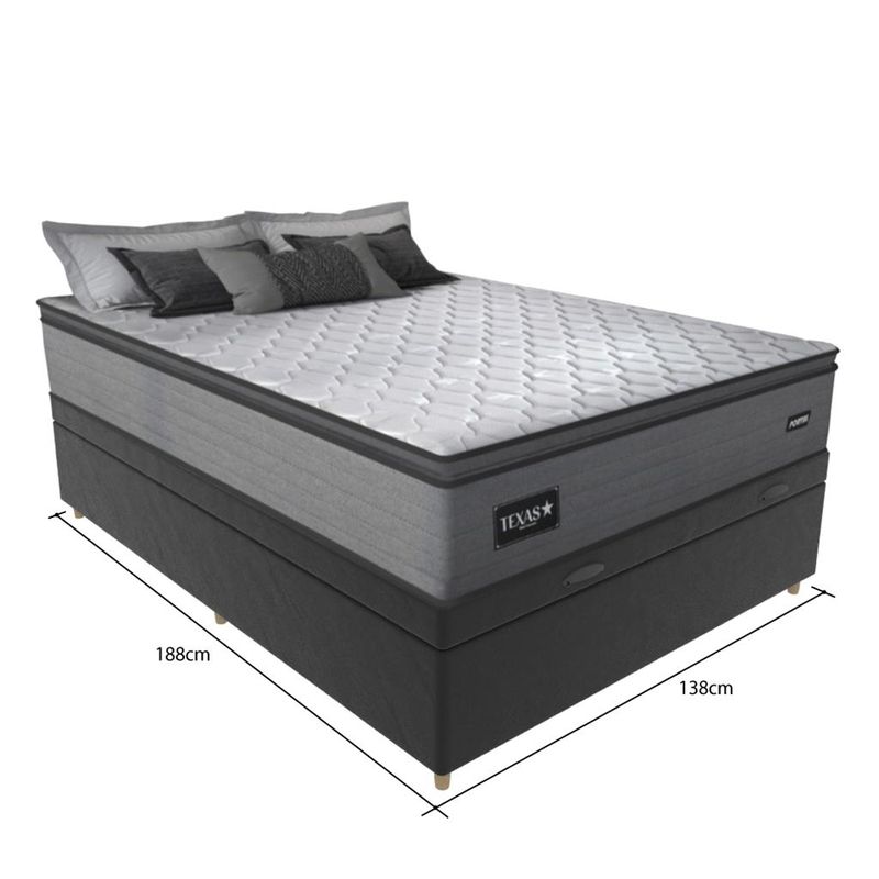 Cama-Box-Bau-Casal-138cm-Molas-Ensacadas-Texas-Gazin-