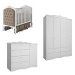 Quarto-de-Bebe-com-Guarda-Roupa-4-Portas-Comoda-e-Berco-Capitone-2-em-1-100-MDF-Laura-Permobili
