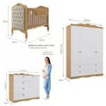 Quarto-de-Bebe-com-Guarda-Roupa-4-Portas-Comoda-e-Berco-Capitone-2-em-1-100-MDF-Laura-Permobili