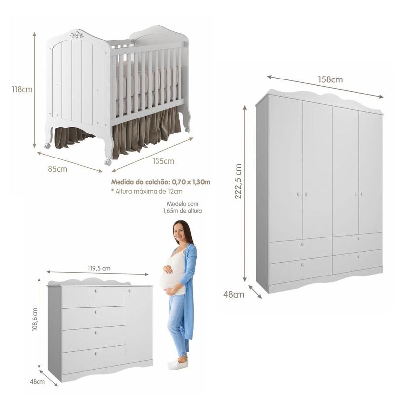 Quarto-de-Bebe-com-Guarda-Roupa-4-Portas-Comoda-Berco-2-em-1-100-MDF-Laura-Permobili