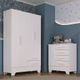 Quarto Infantil Guarda Roupa 4 Portas e Cômoda Catavento Rodial