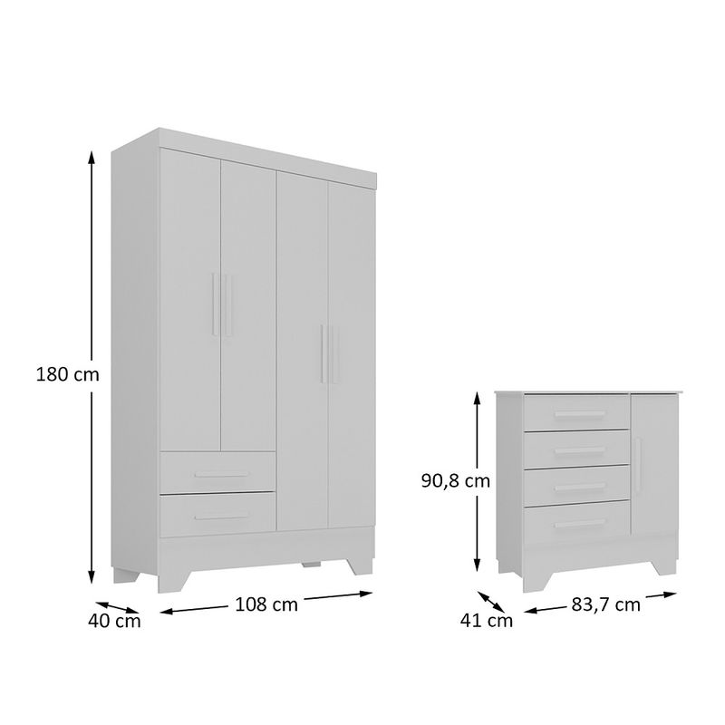 Quarto-Infantil-Guarda-Roupa-4-Portas-e-Comoda-Catavento-Rodial