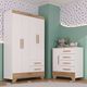 Quarto Infantil Guarda Roupa 4 Portas e Cômoda Catavento Rodial