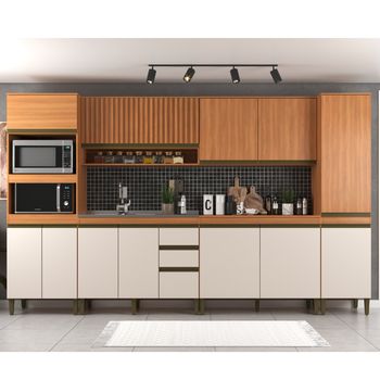 Cozinha Modulada Ripada 6 Peça sem Pia Cecilia J Carvalho