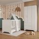 Quarto de Bebê Guarda Roupa e Berço 3 em 1 100% MDF Popy Móveis Peroba