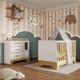 Quarto de Bêbe Cômoda com Janela e Berço 3 em 1 100% MDF Popy Móveis Peroba