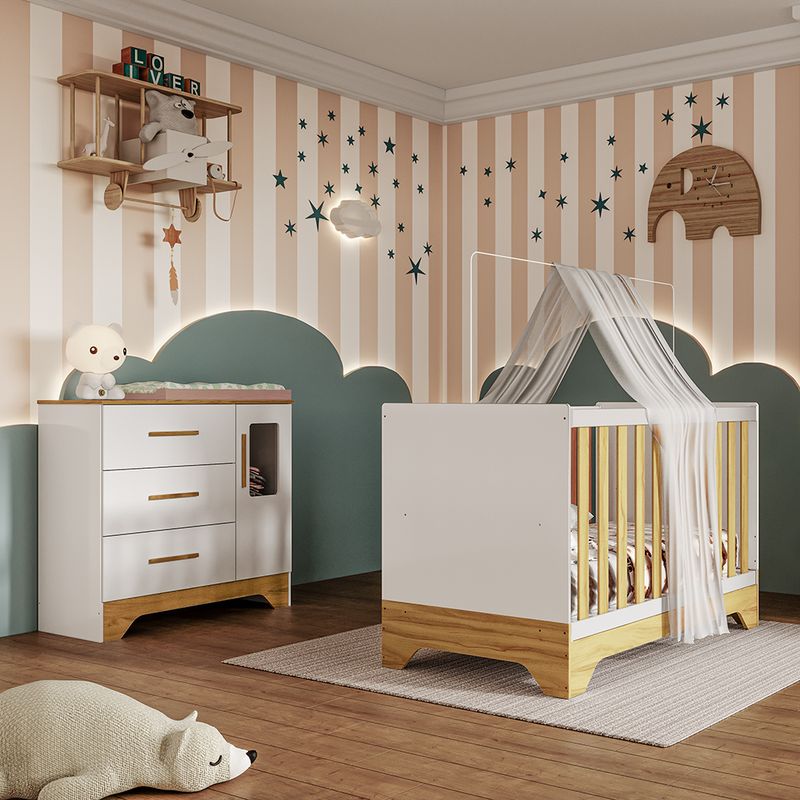 Quarto-de-Bebe-Comoda-com-Janela-e-Berco-3-em-1-100--MDF-Popy-Moveis-Peroba