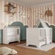 Quarto de Bêbe Cômoda com Janela e Berço 3 em 1 100% MDF Popy Móveis Peroba