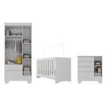 Quarto-de-Bebe-com-Guarda-Roupa-3-Porta-2-Gavetas-Comoda-4-Gavetas-1-Porta-e-Berco-3-em-1-Catavento-Maya-Rodial