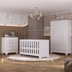 Quarto-de-Bebe-com-Guarda-Roupa-4-Portas-2-Gavetas-Comoda-4-Gavetas-1-Porta-e-Berco-3-em-1-Catavento-Maya-Rodial