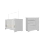 Quarto-de-Bebe-com-Comoda-4-Gavetas-1-Porta-e-Berco-3-em-1-Catavento-Maya-Rodial