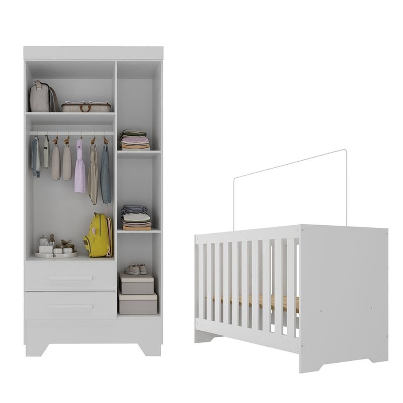 Quarto-de-Bebe-com-Guarda-Roupa-3-Portas-2-Gavetas-Berco-3-em-1-Catavento-Maya-Rodial