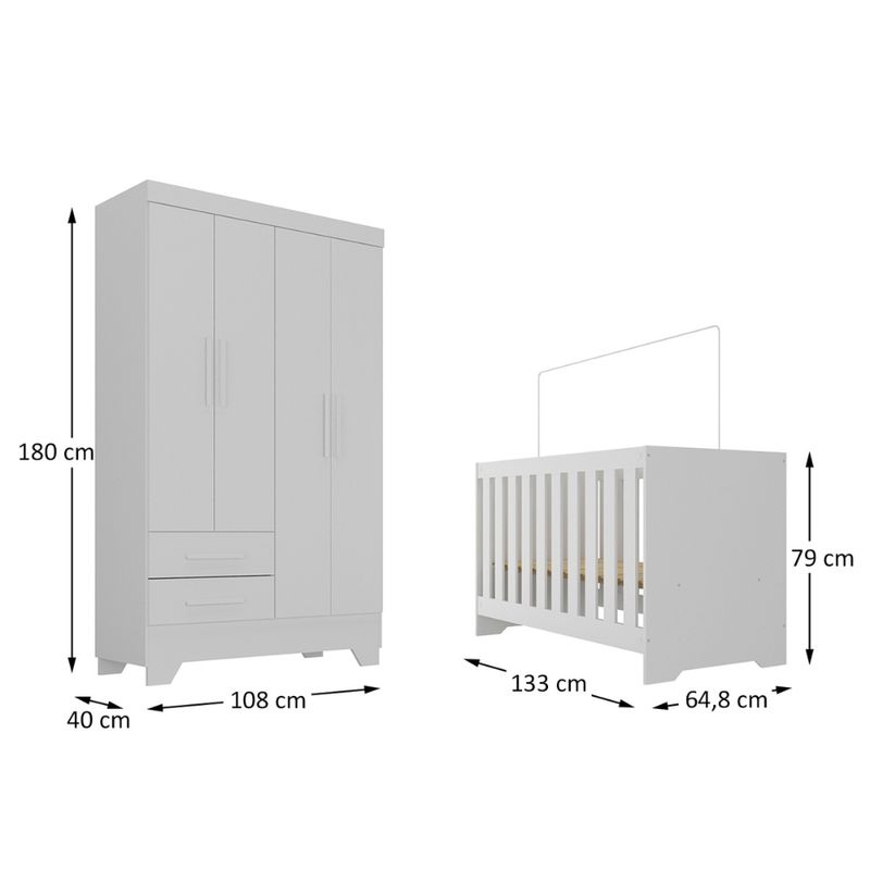 Quarto-de-Bebe-com-Guarda-Roupa-4-Portas-2-Gavetas-e-Berco-3-em-1-Catavento-Maya-Rodial