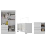 Quarto-de-Bebe-com-Guarda-Roupa-4-Portas-3-Gavetas-Comoda-4-Gavetas-1-Porta-com-Janela-e-Berco-3-em-1--Maya-Rodial