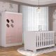 Quarto de Bebê com Guarda Roupa 4 Portas 3 Gavetas com Janela Berço 3 em 1  Maya Rodial