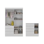 Quarto-de-Bebe-com-Guarda-Roupa-4-Portas-3-Gavetas-e-Comoda-4-Gavetas-1-Porta-com-Janela-Maya-Rodial