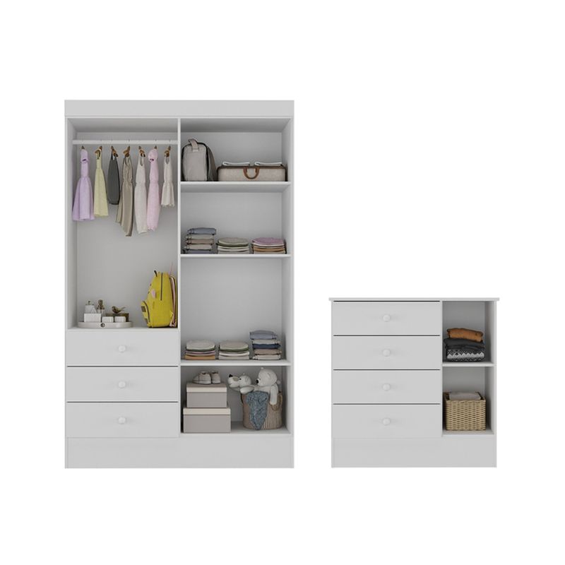 Quarto-de-Bebe-com-Guarda-Roupa-4-Portas-3-Gavetas-e-Comoda-4-Gavetas-1-Porta-com-Janela-Maya-Rodial