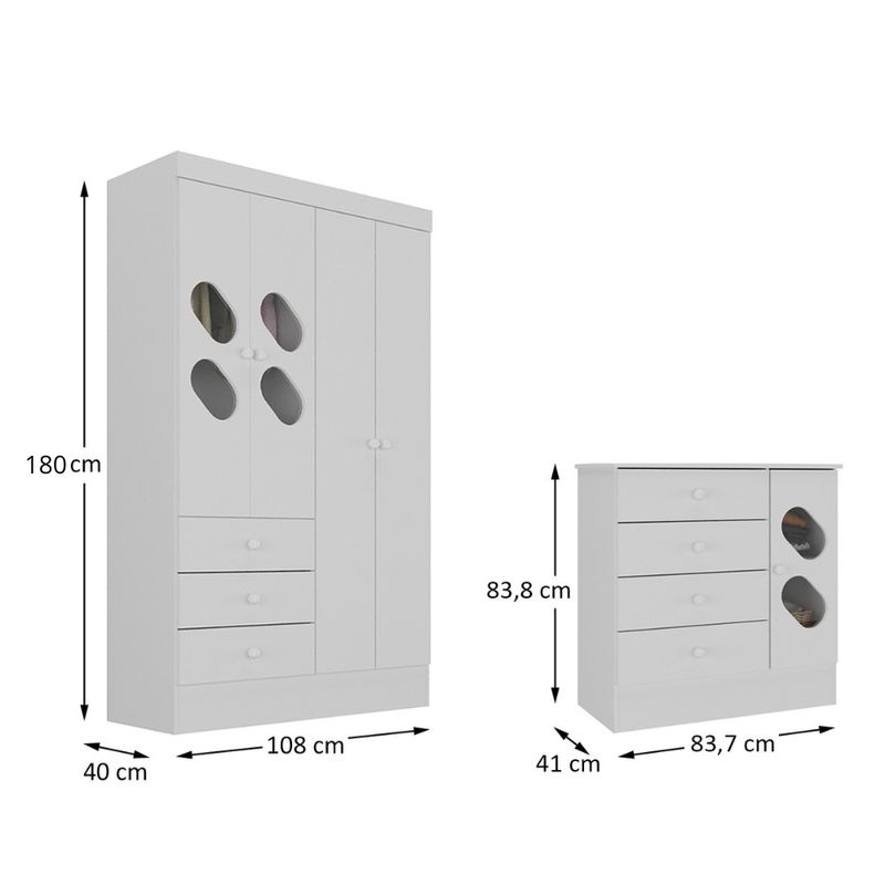 Quarto-de-Bebe-com-Guarda-Roupa-4-Portas-3-Gavetas-e-Comoda-4-Gavetas-1-Porta-com-Janela-Maya-Rodial