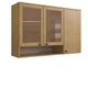 Armário Aéreo 3 Portas 120cm Vidro Reflecta 100% MDF May Cadorin Móveis