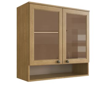 Armário Aéreo 2 Portas 80cm Vidro Reflecta Em MDF May Cadorin Móveis