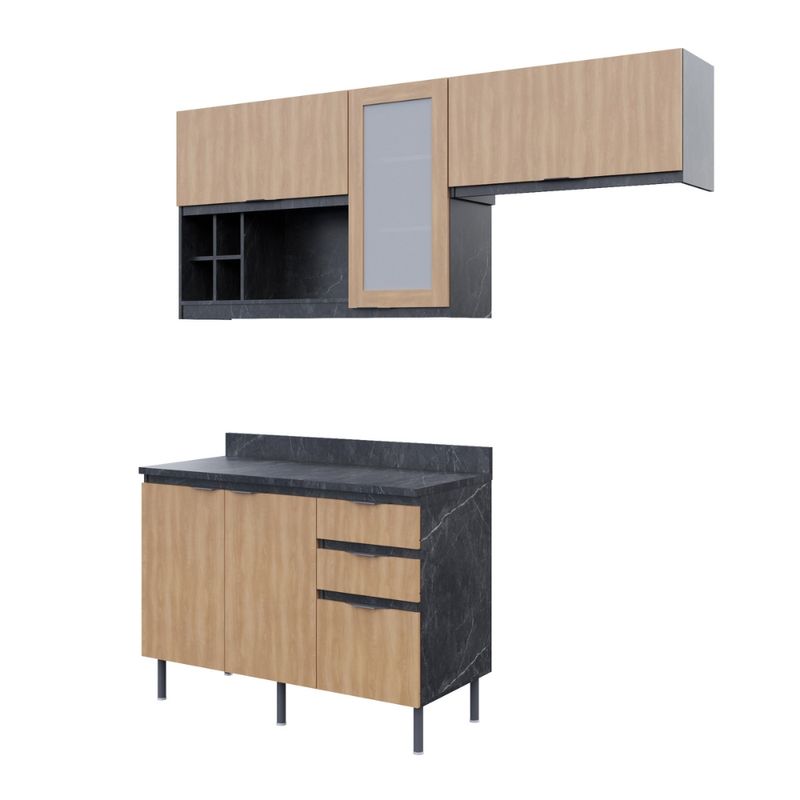 Cozinha-Modulada-3-Pecas-com-Tampo-Orquidea-Tecno-mobili